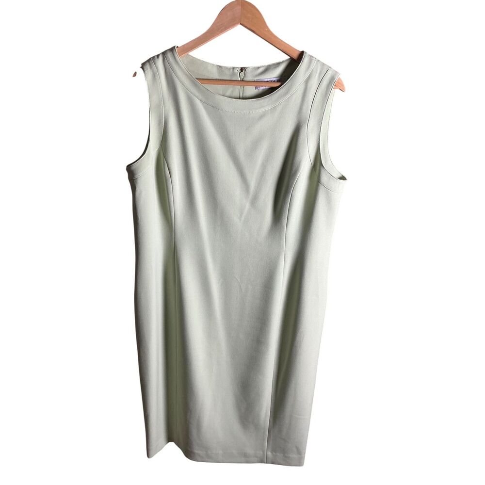 Kasper‎ Sheath Dress Light Green Sleeveless Career Business Size 16P